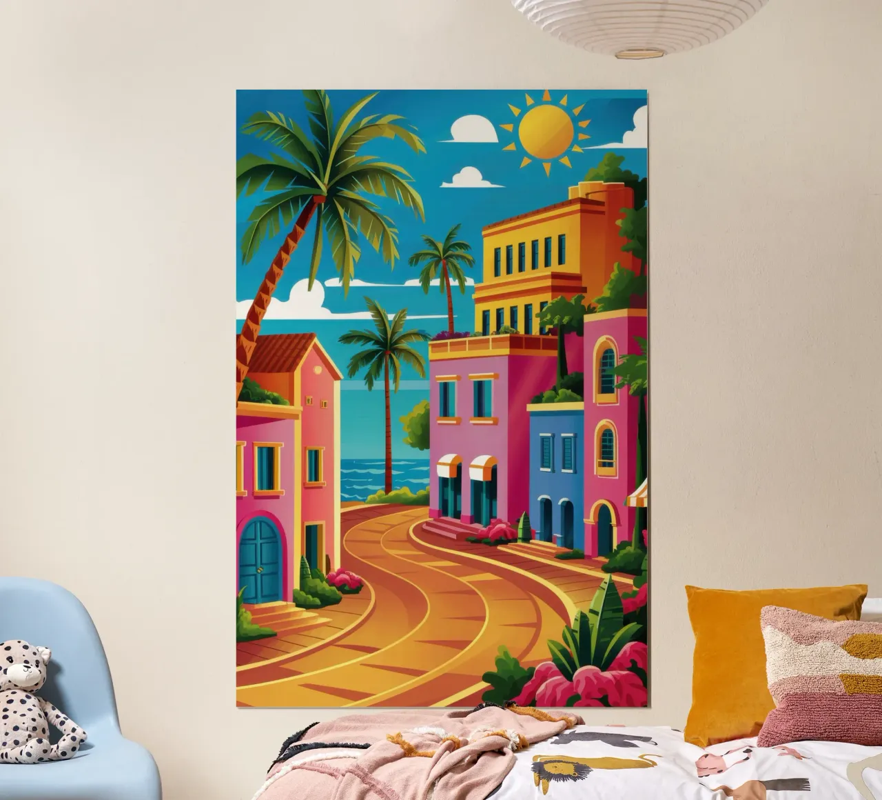 Viale costiero soleggiato poster da Orchid Patina