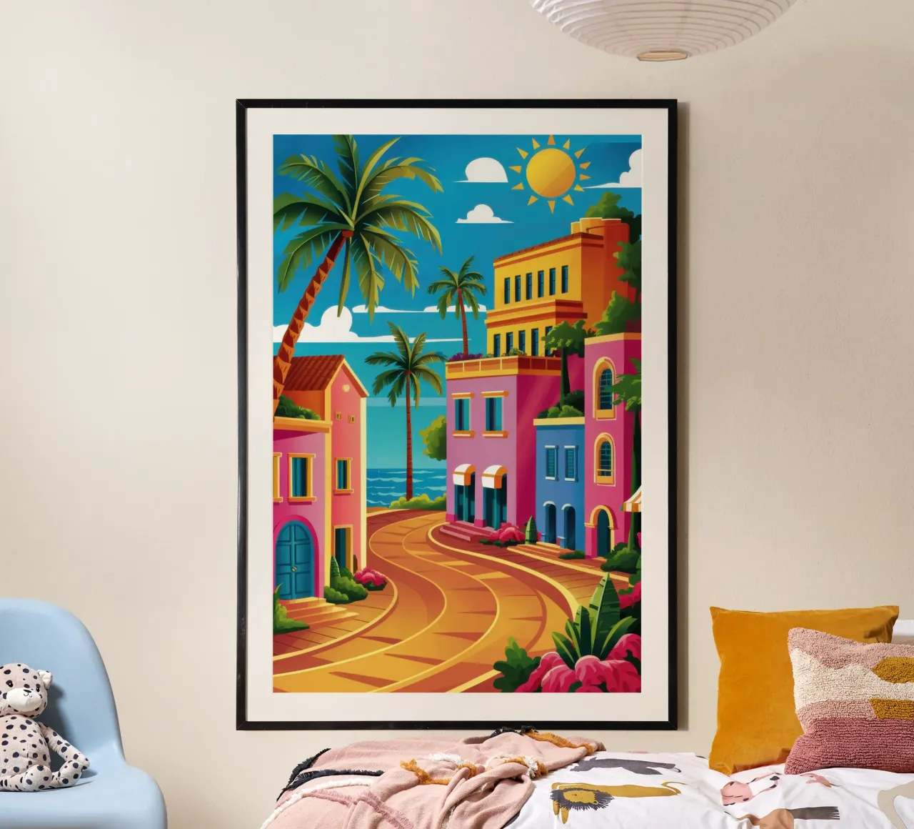 Viale costiero soleggiato poster da Orchid Patina