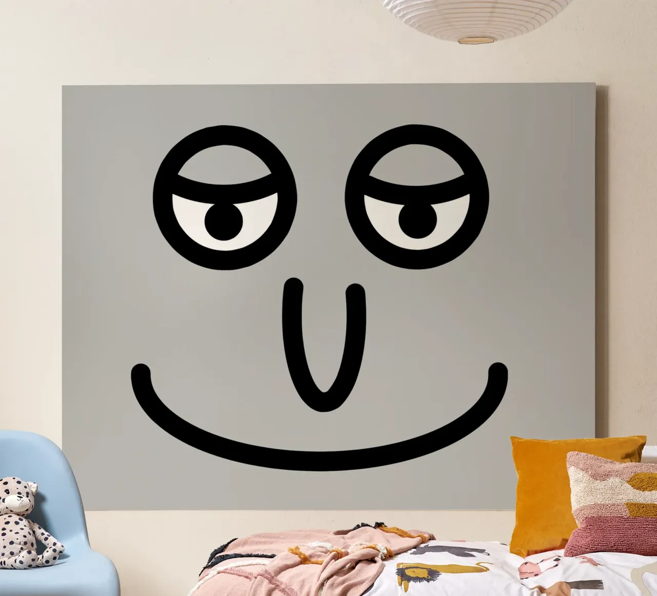 Nursery faces 02 canvas with Floater frame by Little Dean