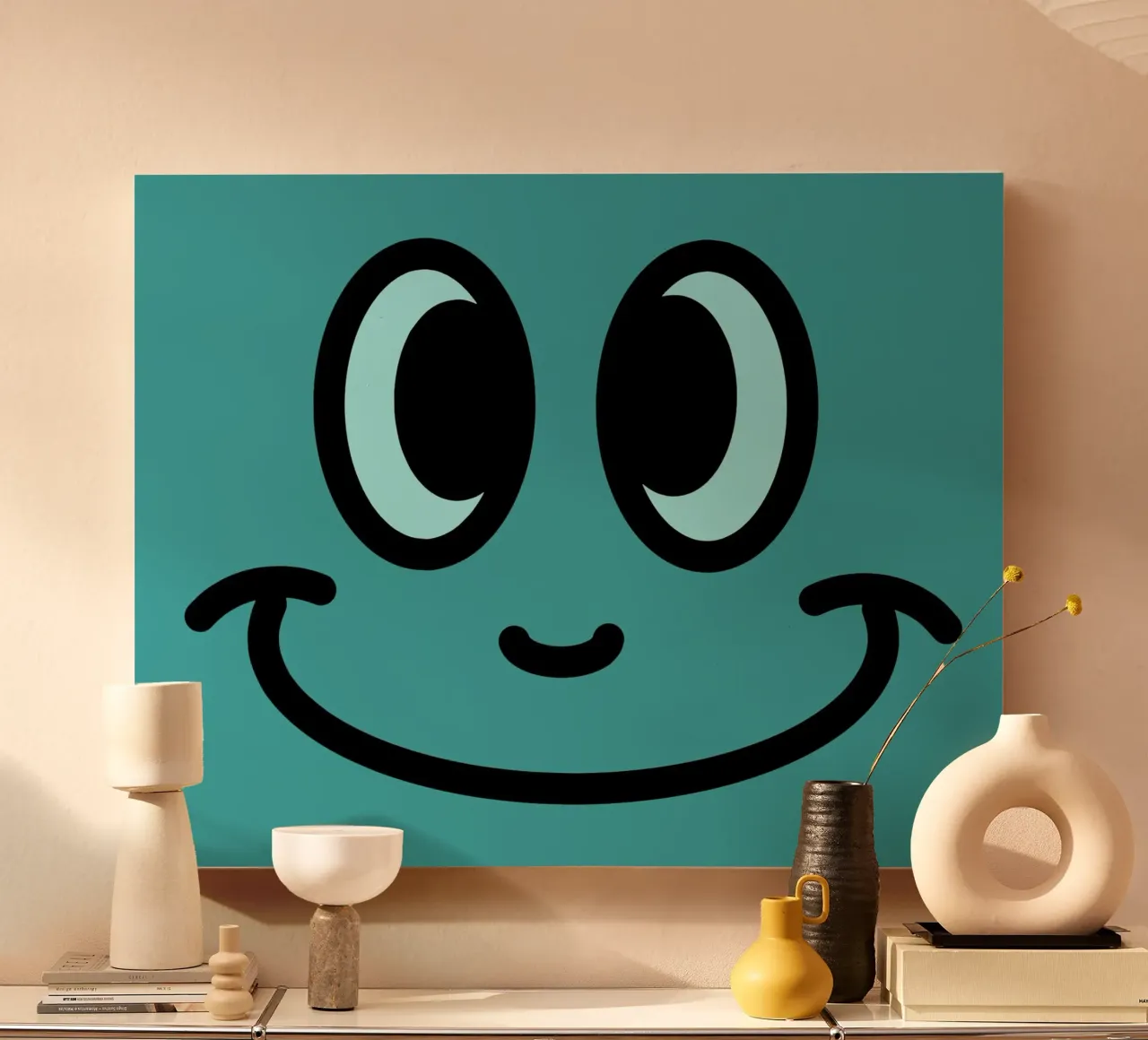 Nursery faces 03 canvas with Floater frame by Little Dean
