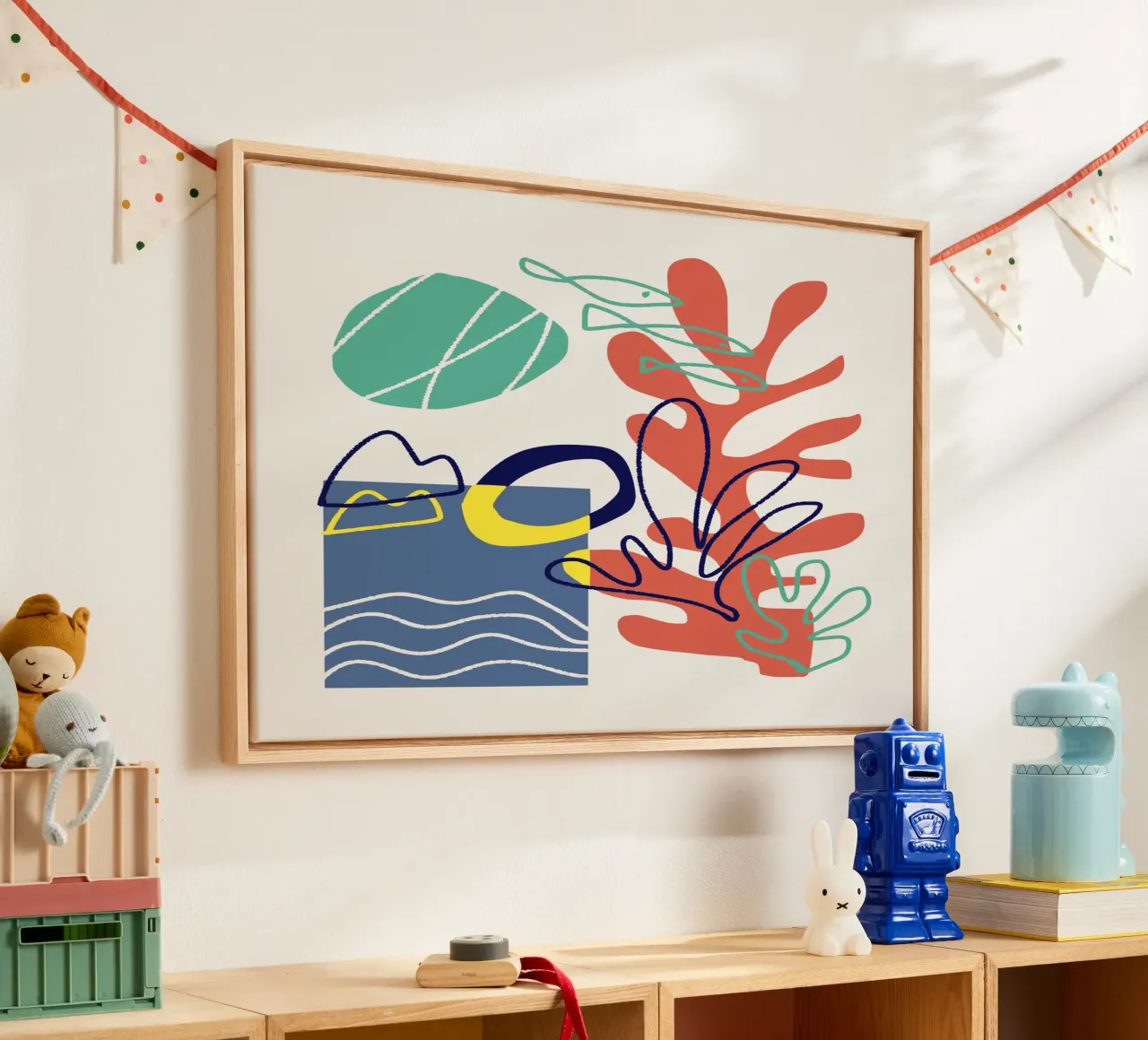 Tri color mash up 09 canvas with Floater frame by Little Dean