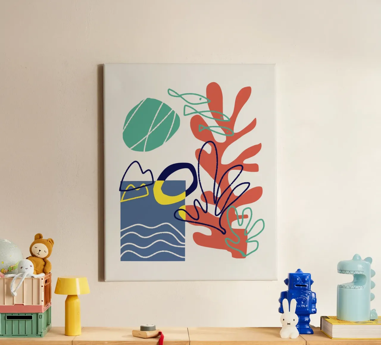 Tri color mash up 09 canvas with Floater frame by Little Dean