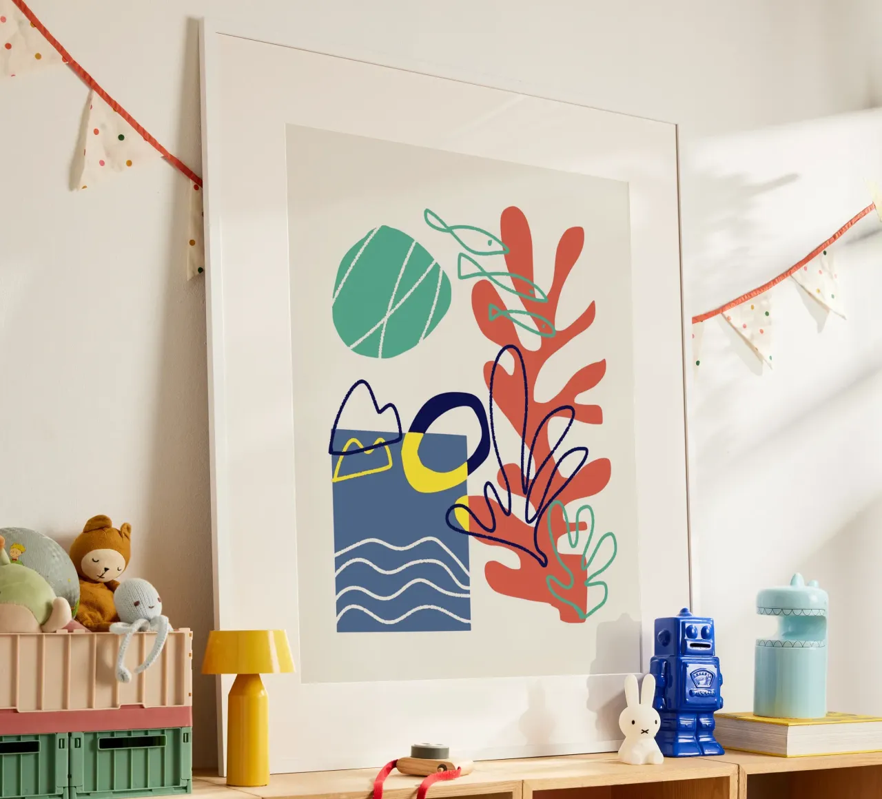 Mash up tricolore 09 poster con telaio in alluminio da Little Dean