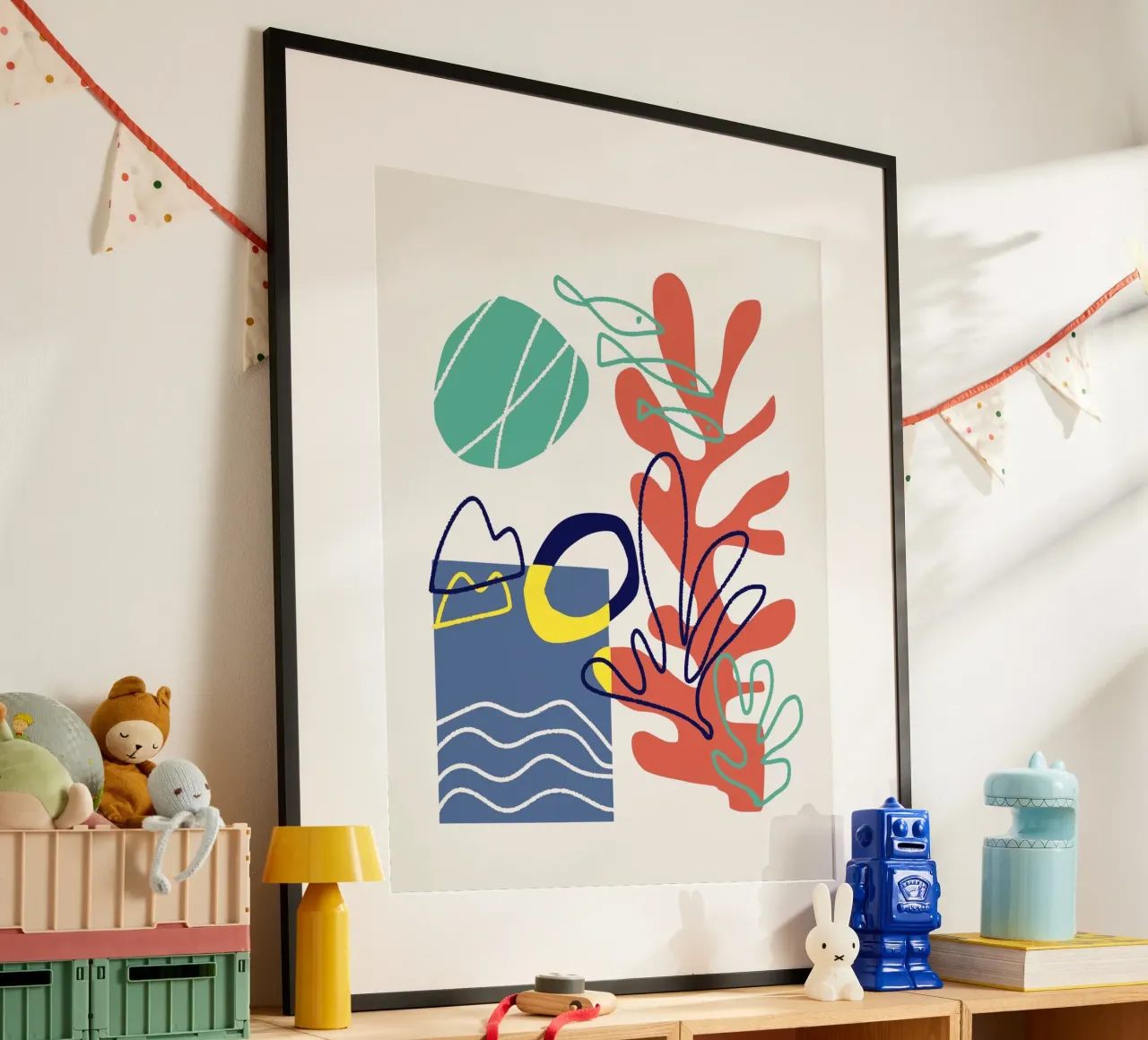 Mash up tricolore 09 poster con telaio in alluminio da Little Dean