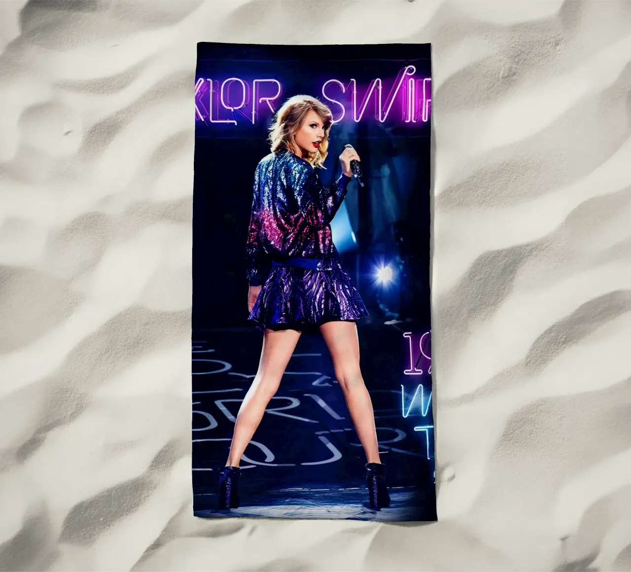 Taylor Swift al neon telo mare da shiners