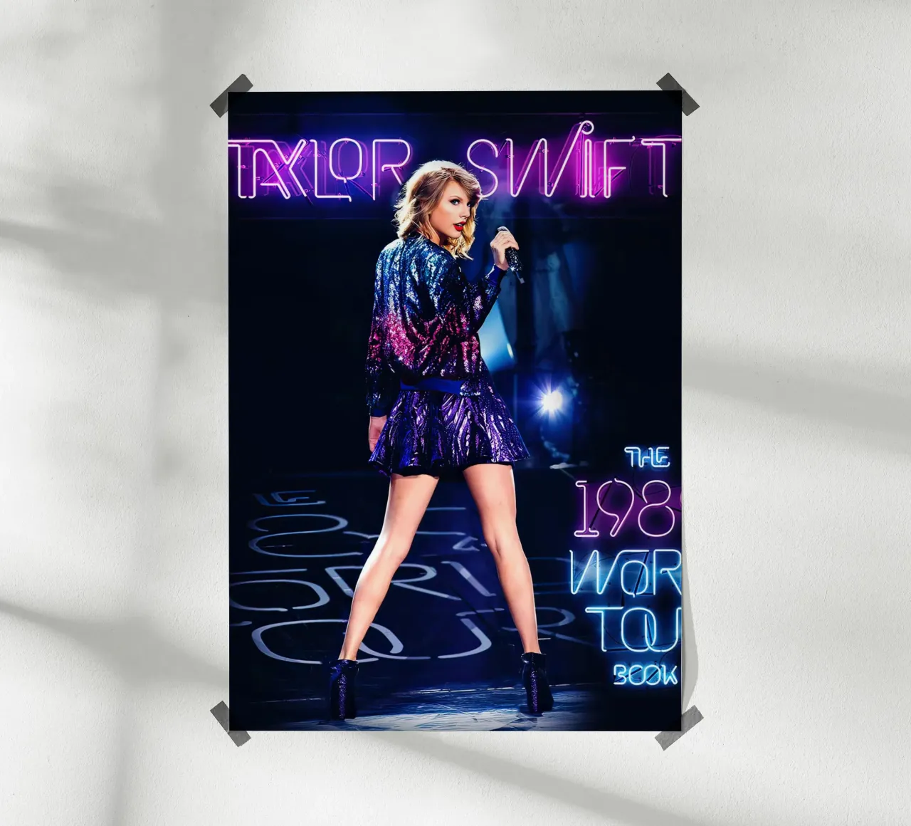 Taylor Swift al neon poster con telaio in plastica da shiners