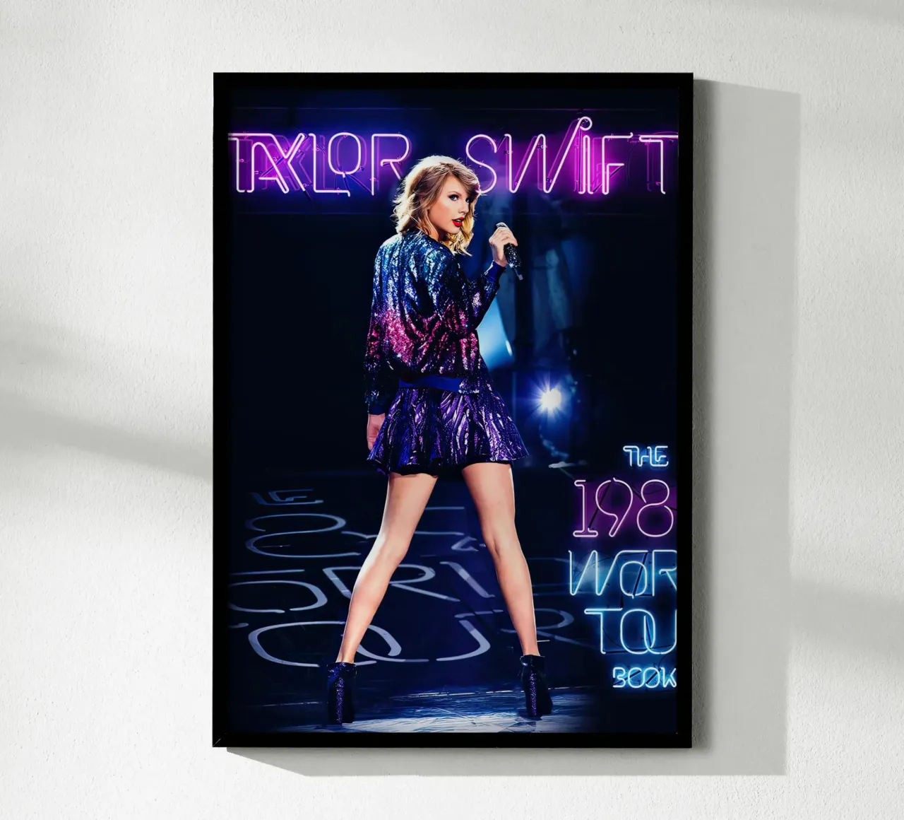 Taylor Swift al neon poster con telaio in plastica da shiners