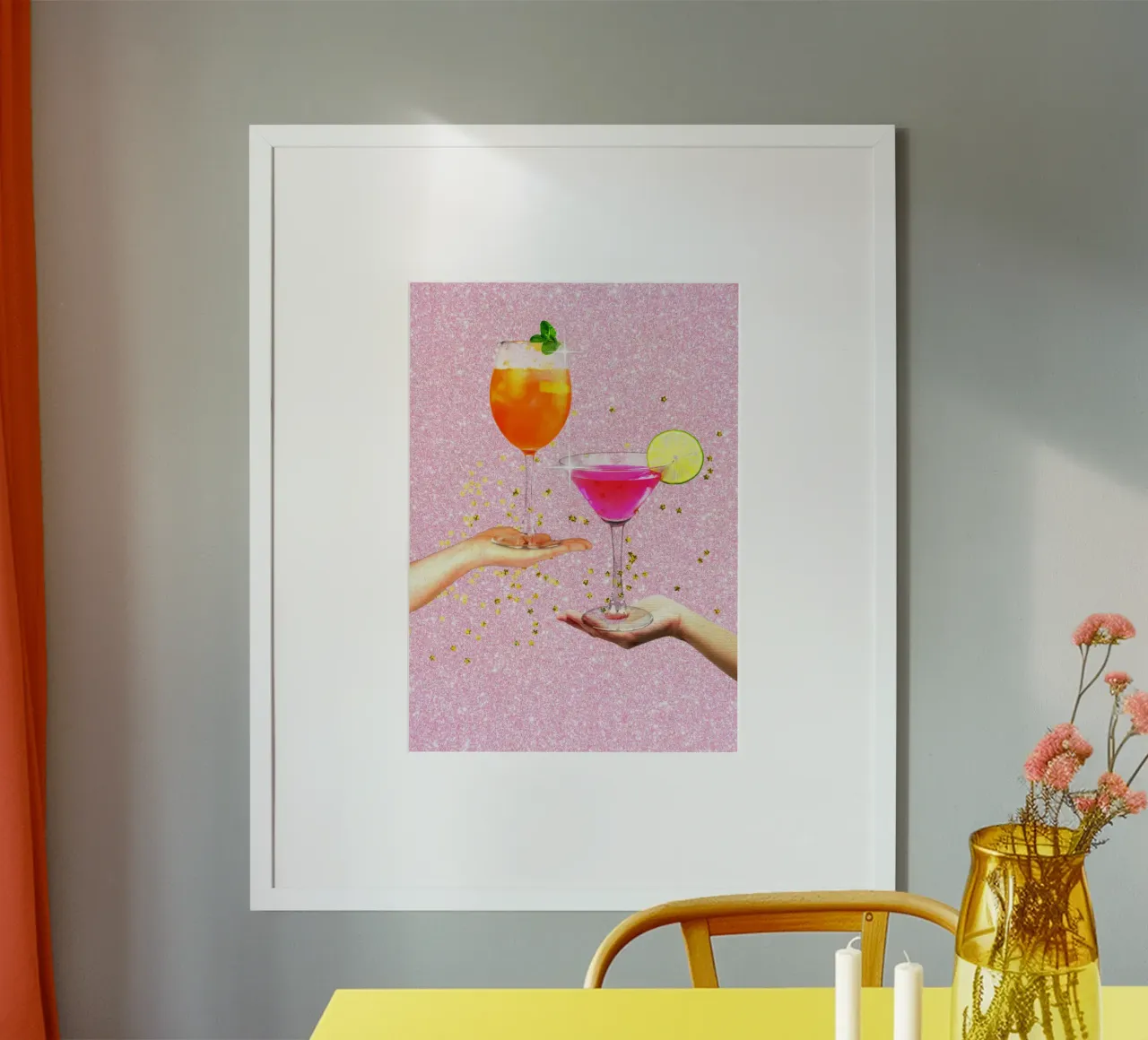 Cocktail party poster con telaio in alluminio da Athene Fritsch