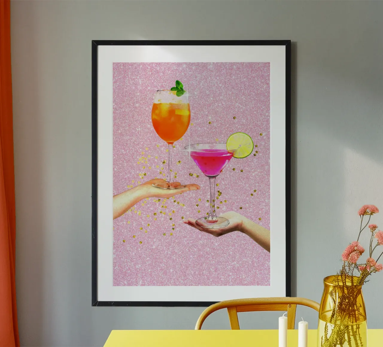 Cocktail party poster con telaio in alluminio da Athene Fritsch