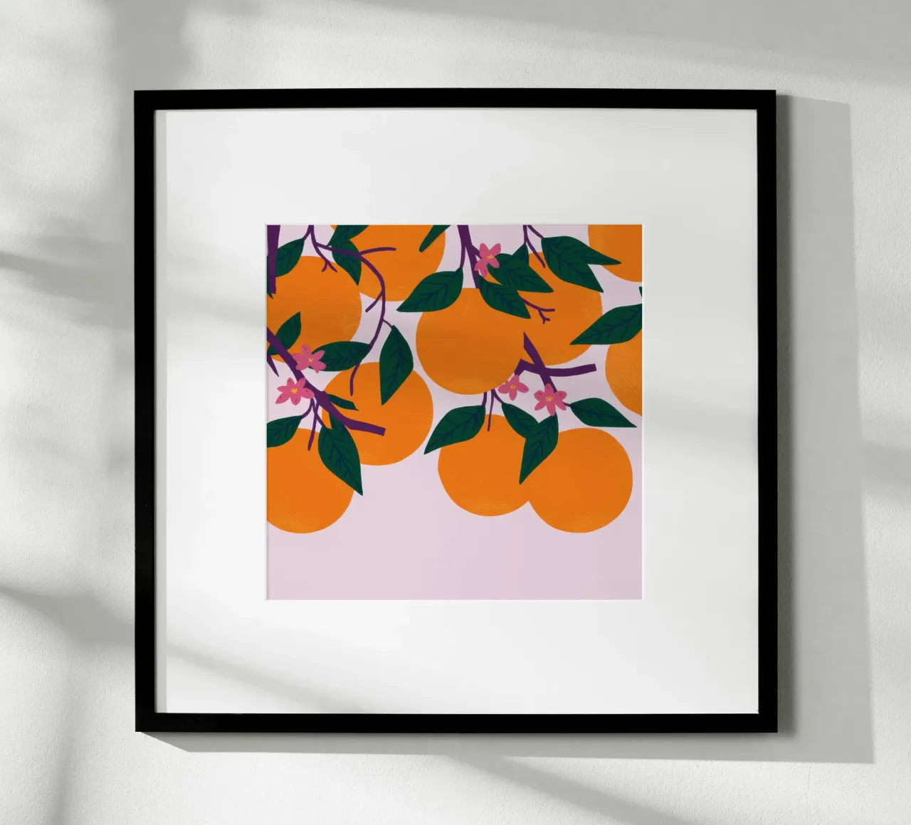 Rami d'arancio abbondanti poster con telaio in legno da Enter Bloom