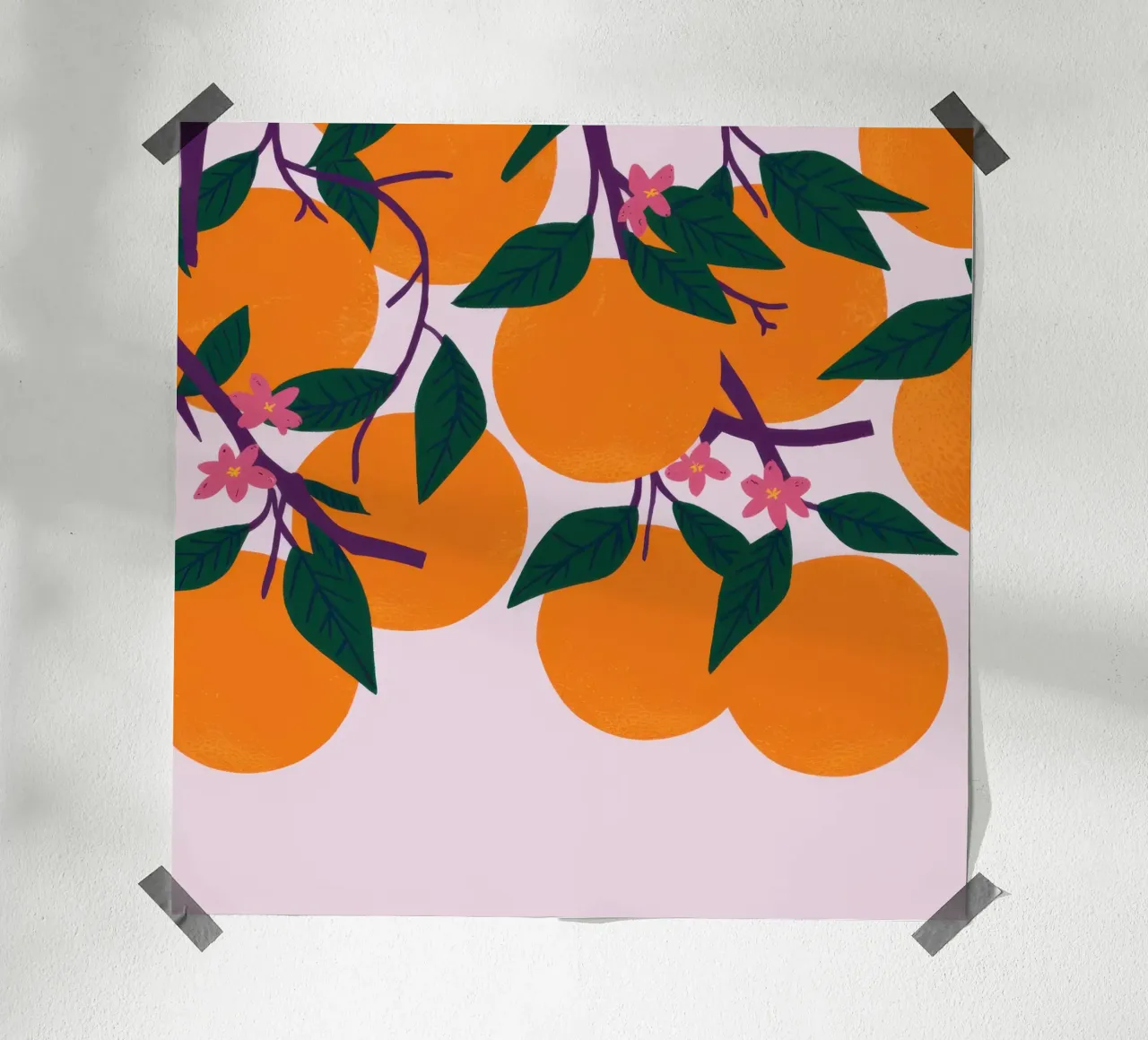 Rami d'arancio abbondanti poster con telaio in legno da Enter Bloom