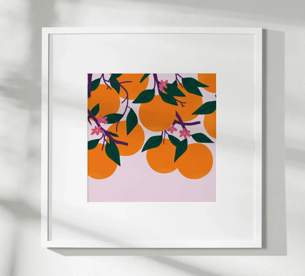 Rami d'arancio abbondanti poster con telaio in legno da Enter Bloom