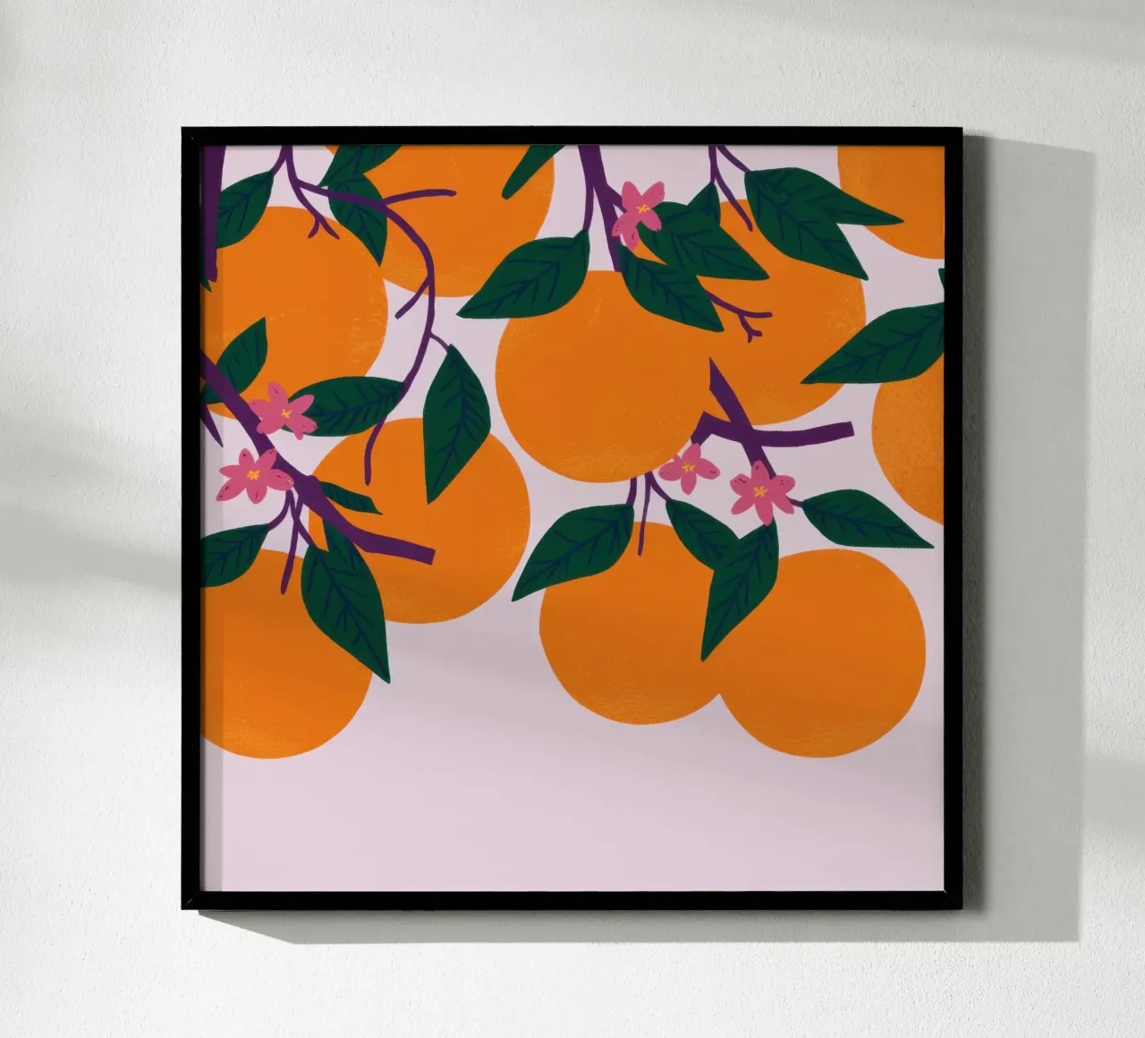 Rami d'arancio abbondanti poster con telaio in legno da Enter Bloom
