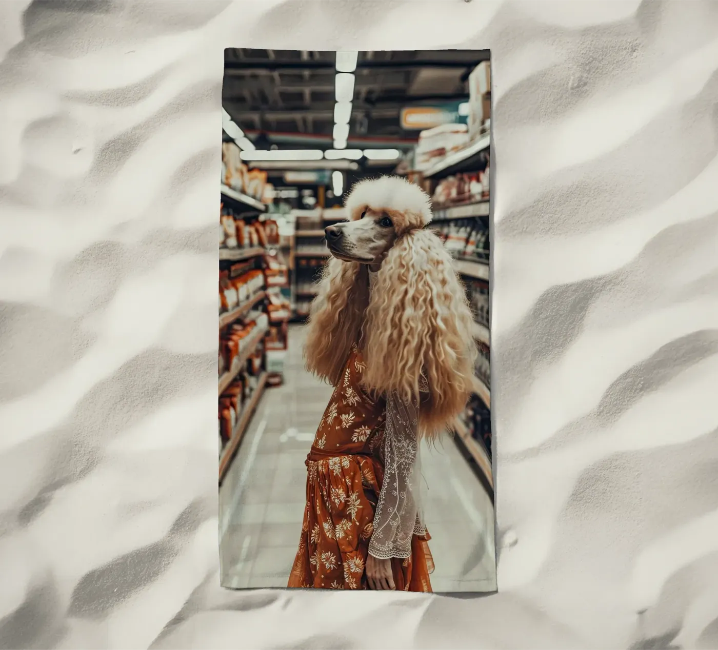 Ray beach towel by Affiches Chien Originales – Dogland
