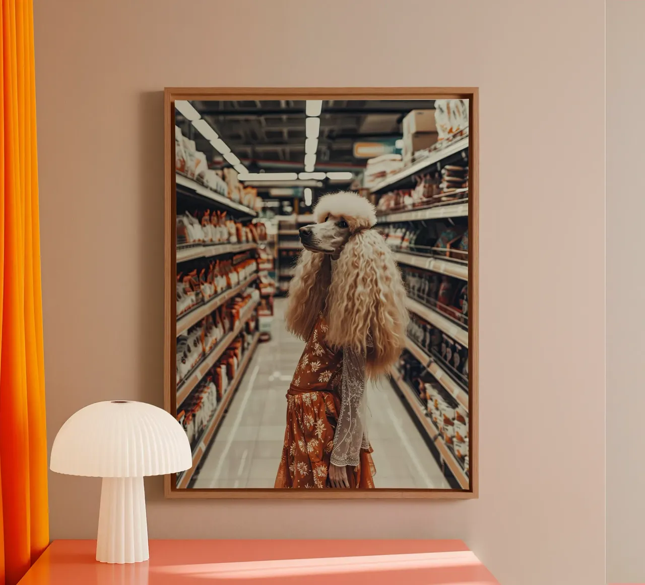 Ray canvas met Baklijst van Affiches Chien Originales – Dogland