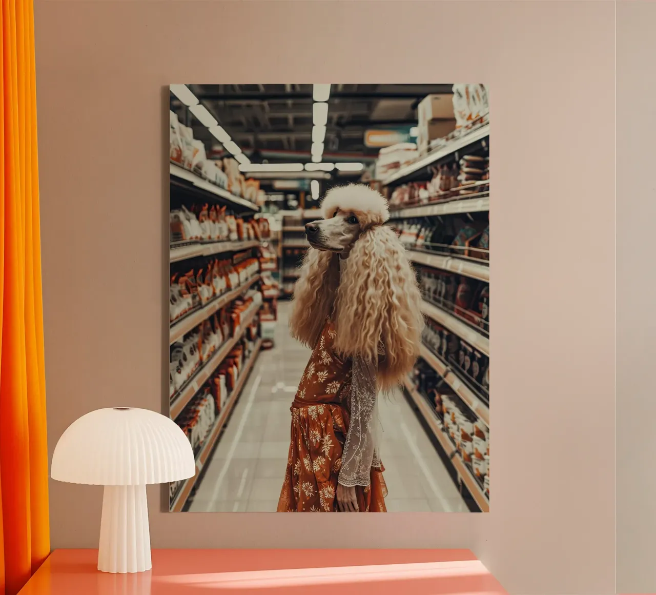 Ray canvas met Baklijst van Affiches Chien Originales – Dogland
