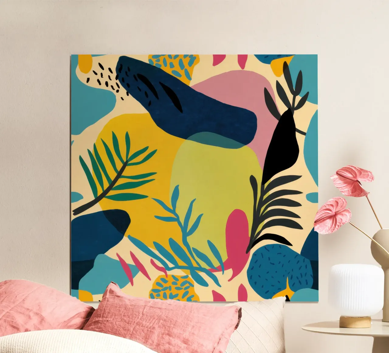 Composizione tropicale vibrante poster con telaio in legno da Moon Revolver
