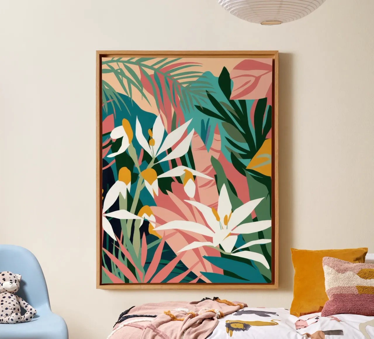 Elegante botanische rust canvas met Baklijst van Orchid Patina