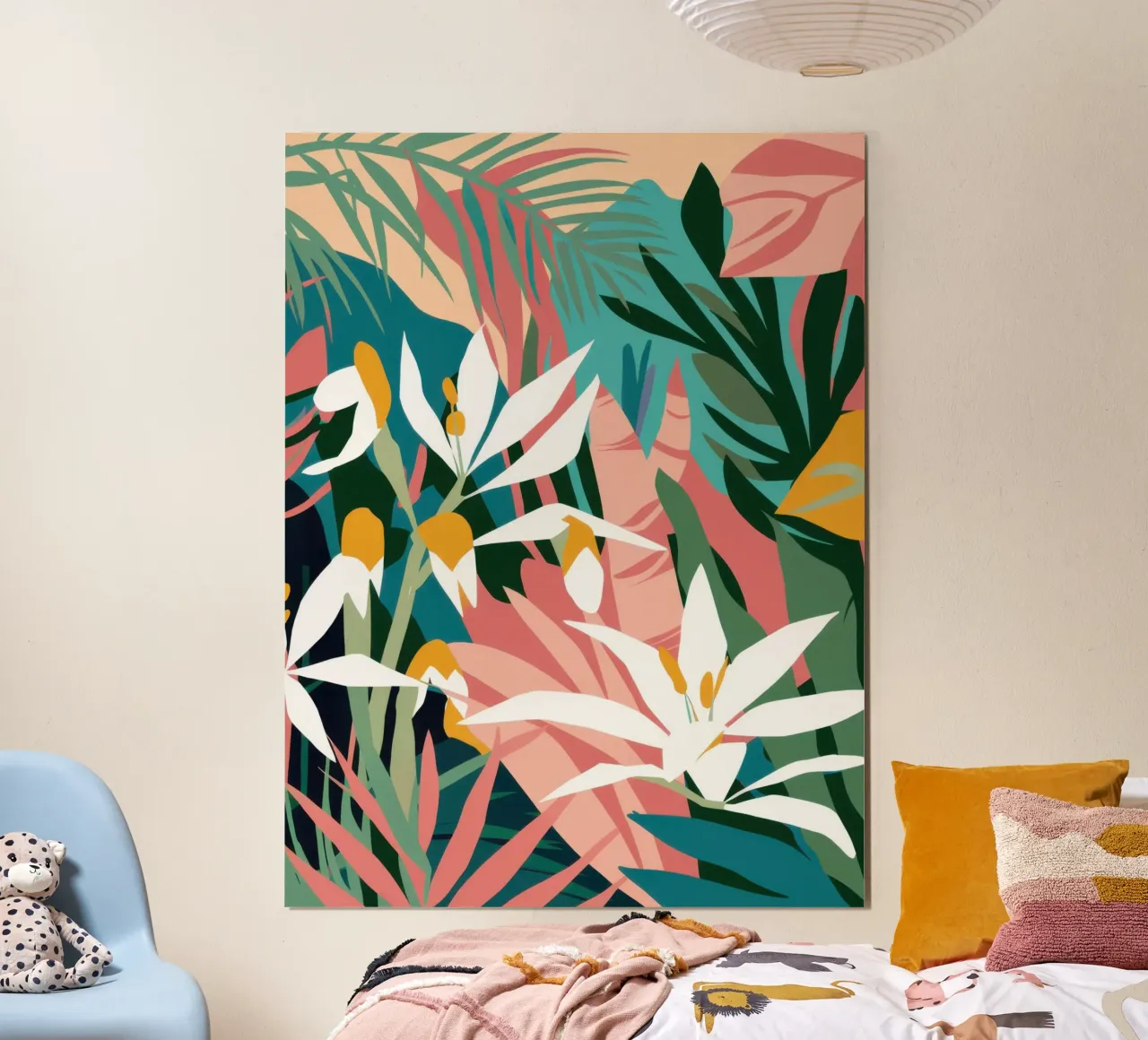 Elegante calma botanica poster con telaio in alluminio da Orchid Patina