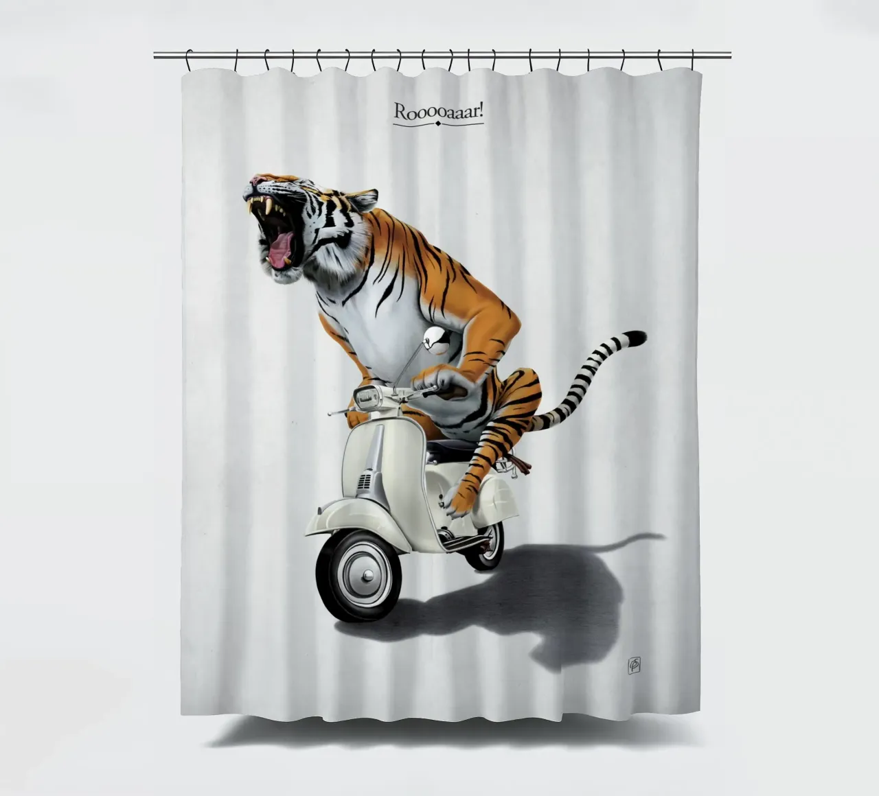 Rooooaaar! (Titled) tenda da doccia da Rob Art | Illustration
