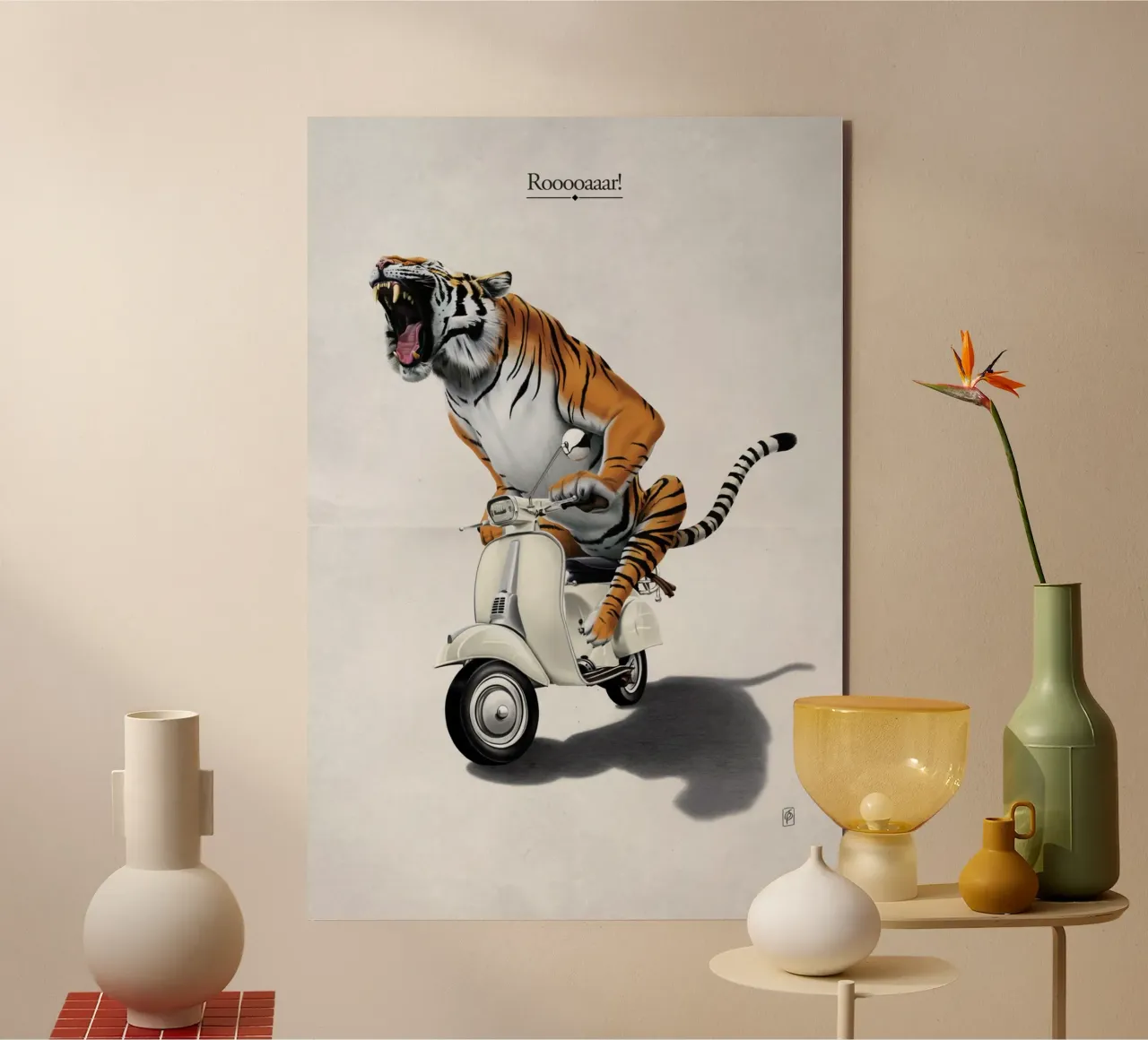 Rooooaaar! (Titled) alluminio dibond da Rob Art | Illustration