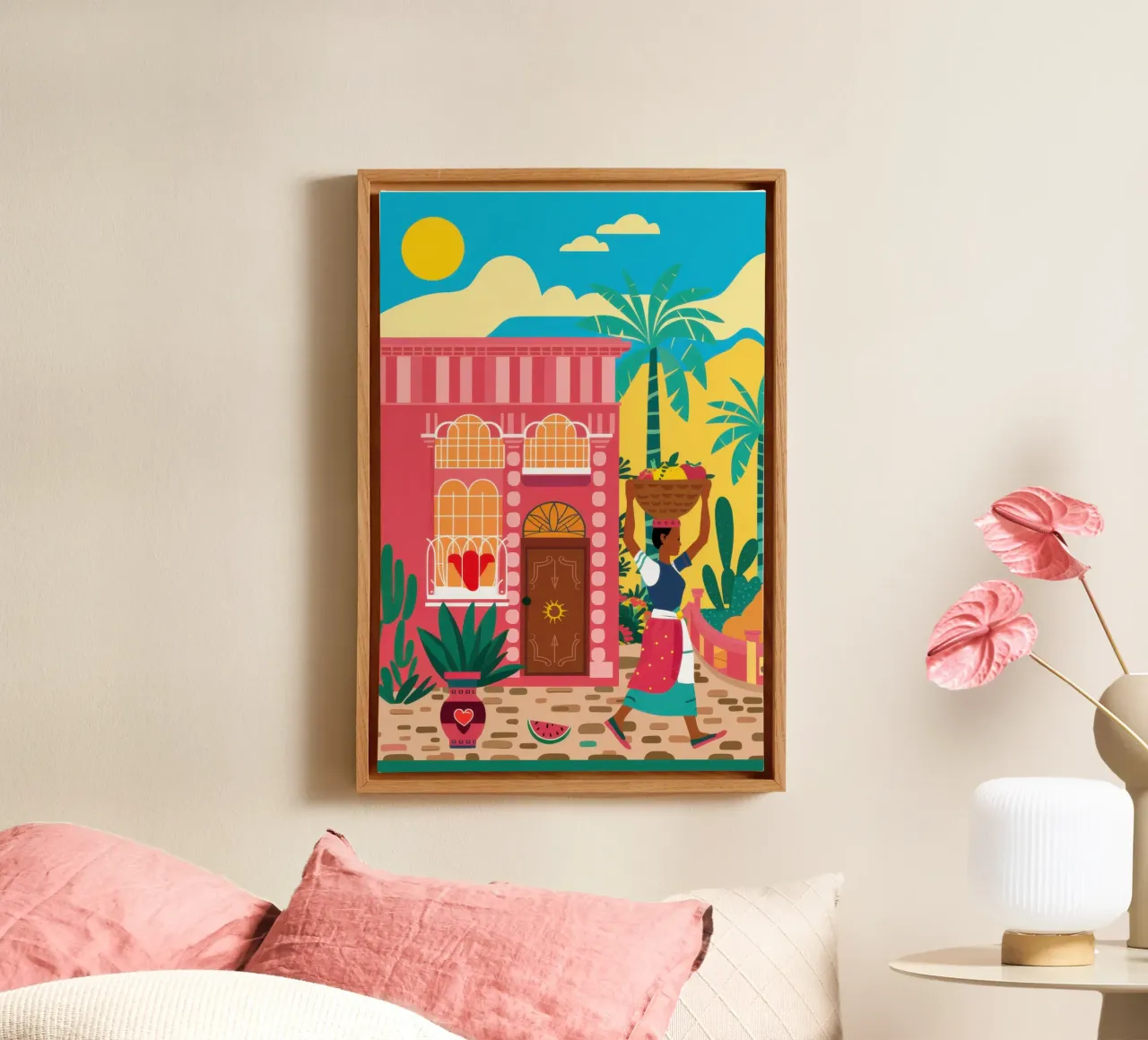 Sunkissed Moroccan Days canvas with Floater frame by Moon Revolver