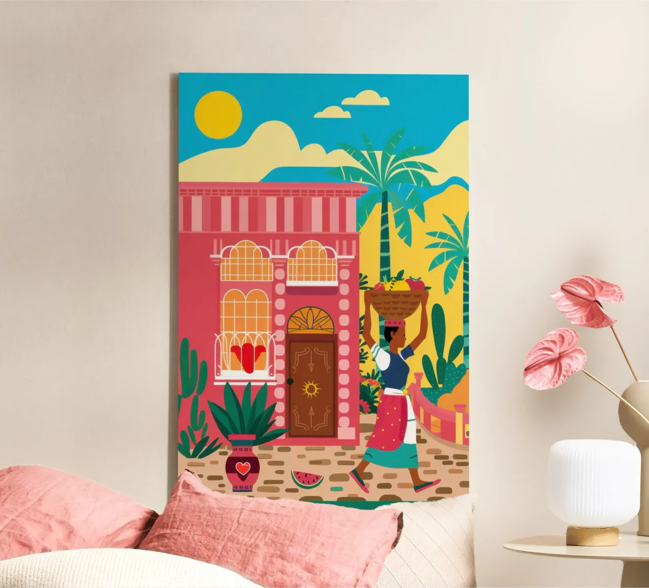 Sunkissed Moroccan Days canvas with Floater frame by Moon Revolver