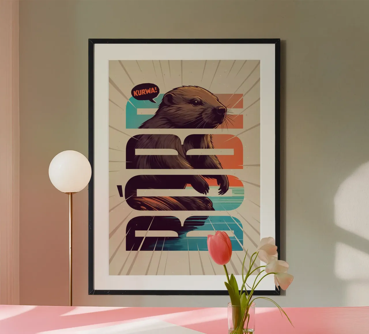Bober Kurwa Typography Meme Art poster da Lootprint