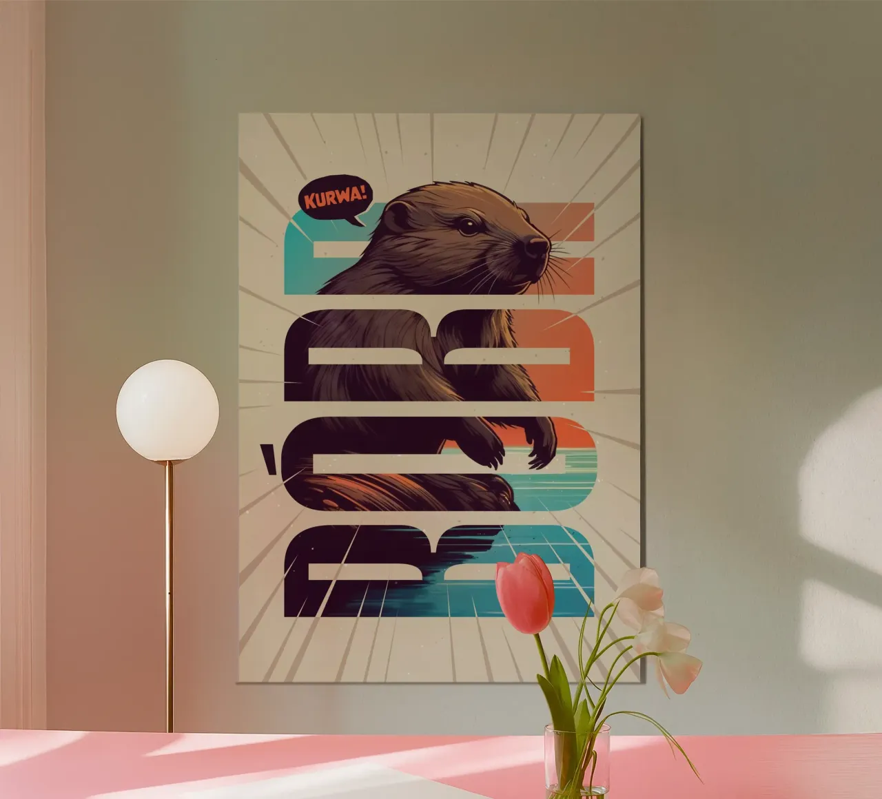 Bober Kurwa Typography Meme Art poster da Lootprint