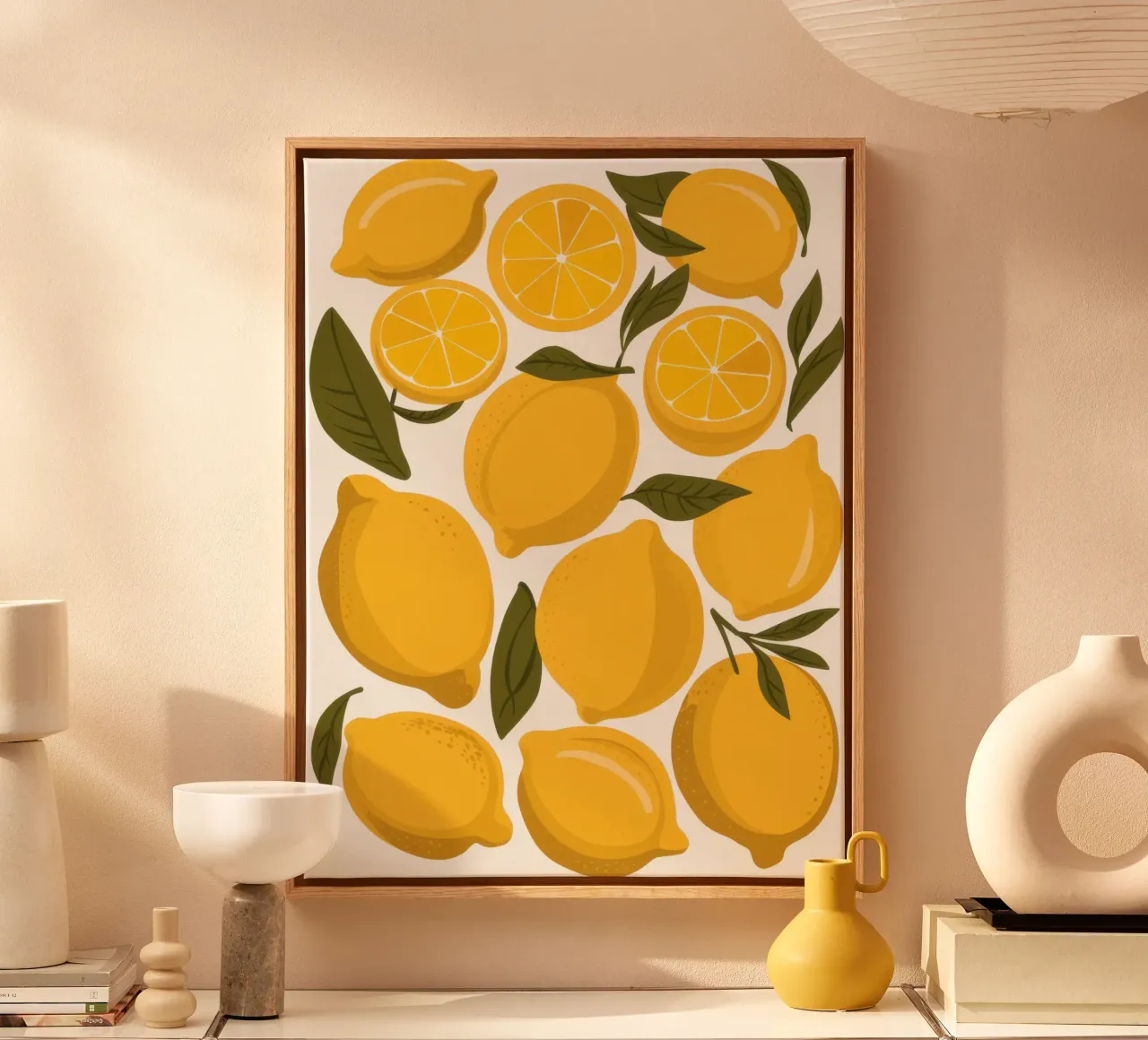 Abundant Lemon Pattern (motif de citron abondant) toile avec Caisse américaine de Enter Bloom