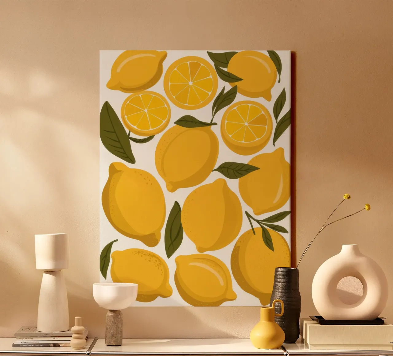 Abundant Lemon Pattern (motif de citron abondant) toile avec Caisse américaine de Enter Bloom