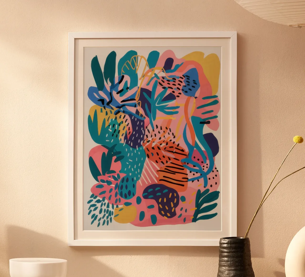 Abstracte saffier Cheetah poster van Moon Revolver
