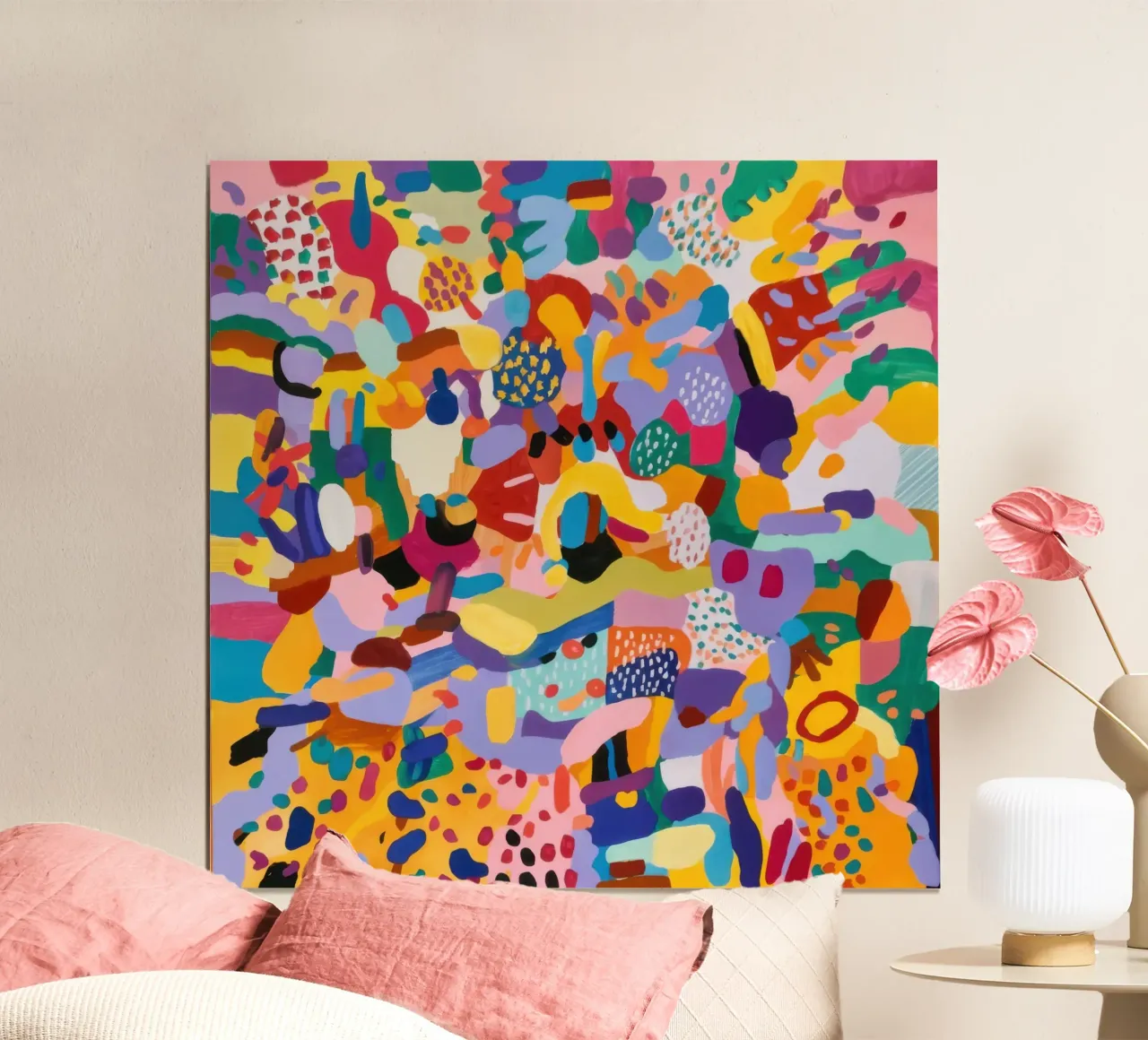 Chromatic Confetti Chaos poster con telaio in legno da Orchid Patina