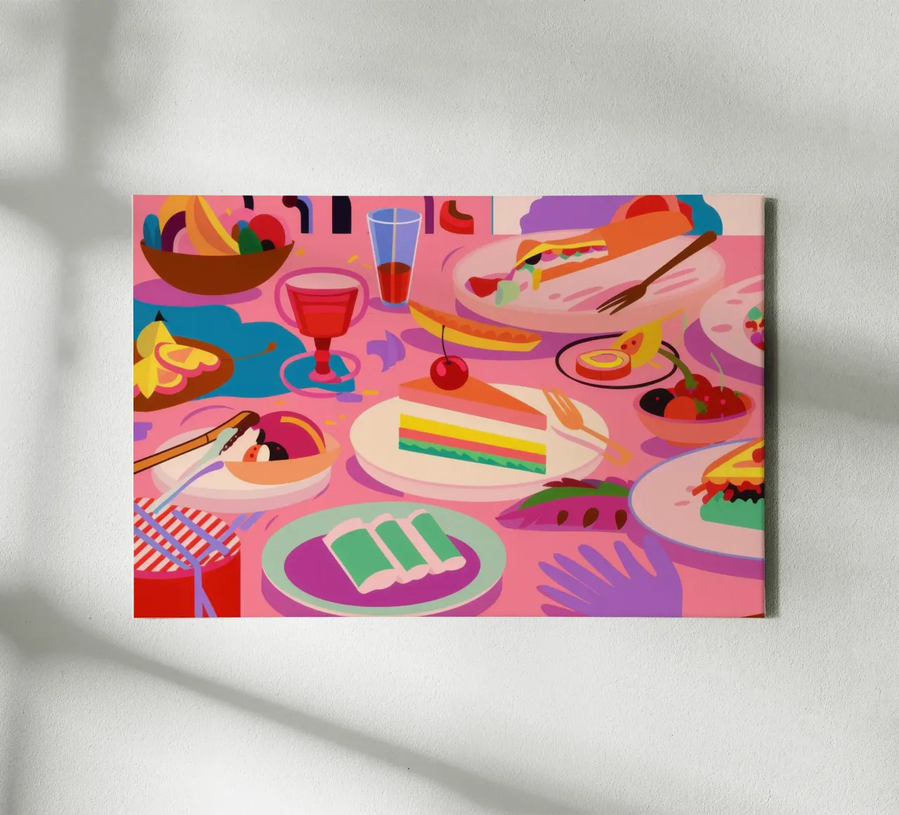 Bruisend sociaal feest canvas met Baklijst van Sure Paint