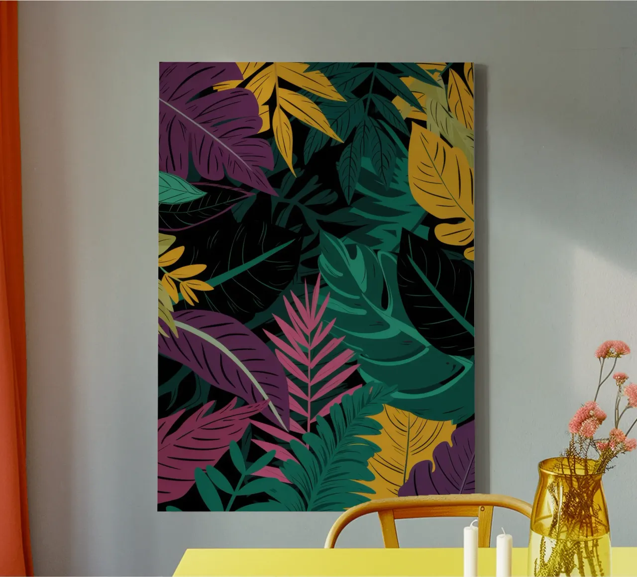 Notte della giungla dorata tela con Cornice a cassetta da Orchid Patina