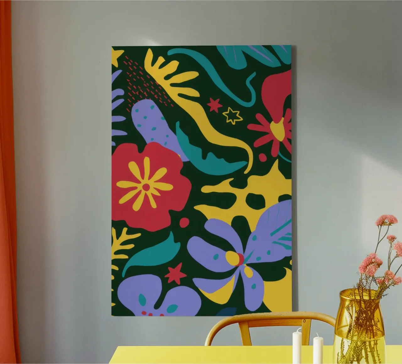 Nachtelijke bloei viering canvas met Baklijst van Sure Paint
