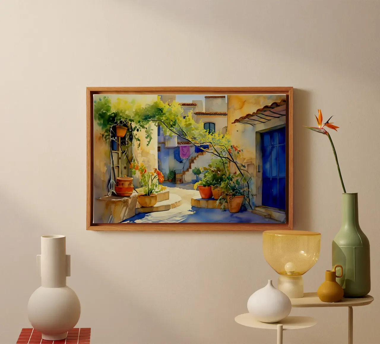 Greece tela con Cornice a cassetta da Artsy Bessy