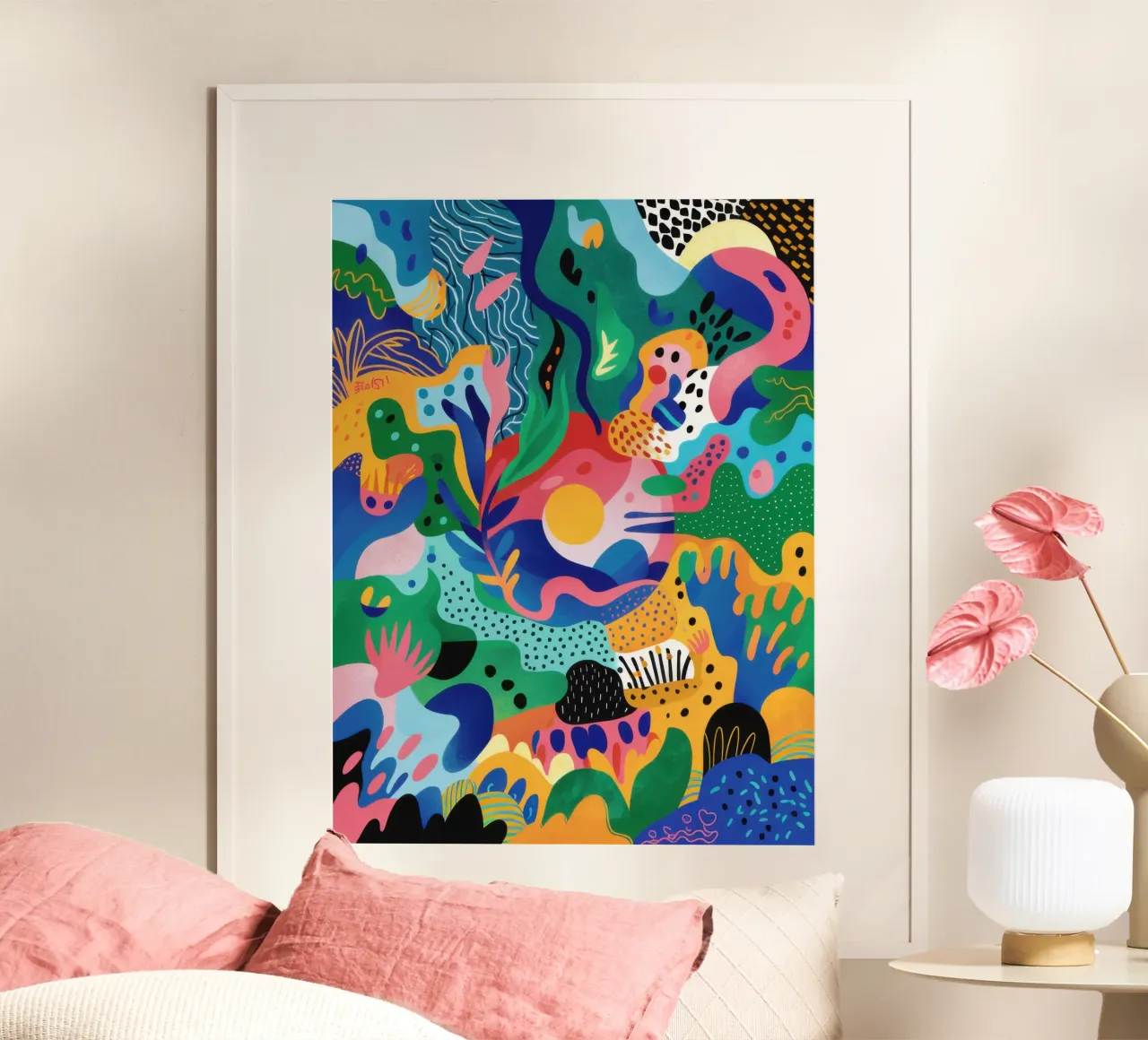 Carnevale delle forme poster con telaio in legno da Sure Paint