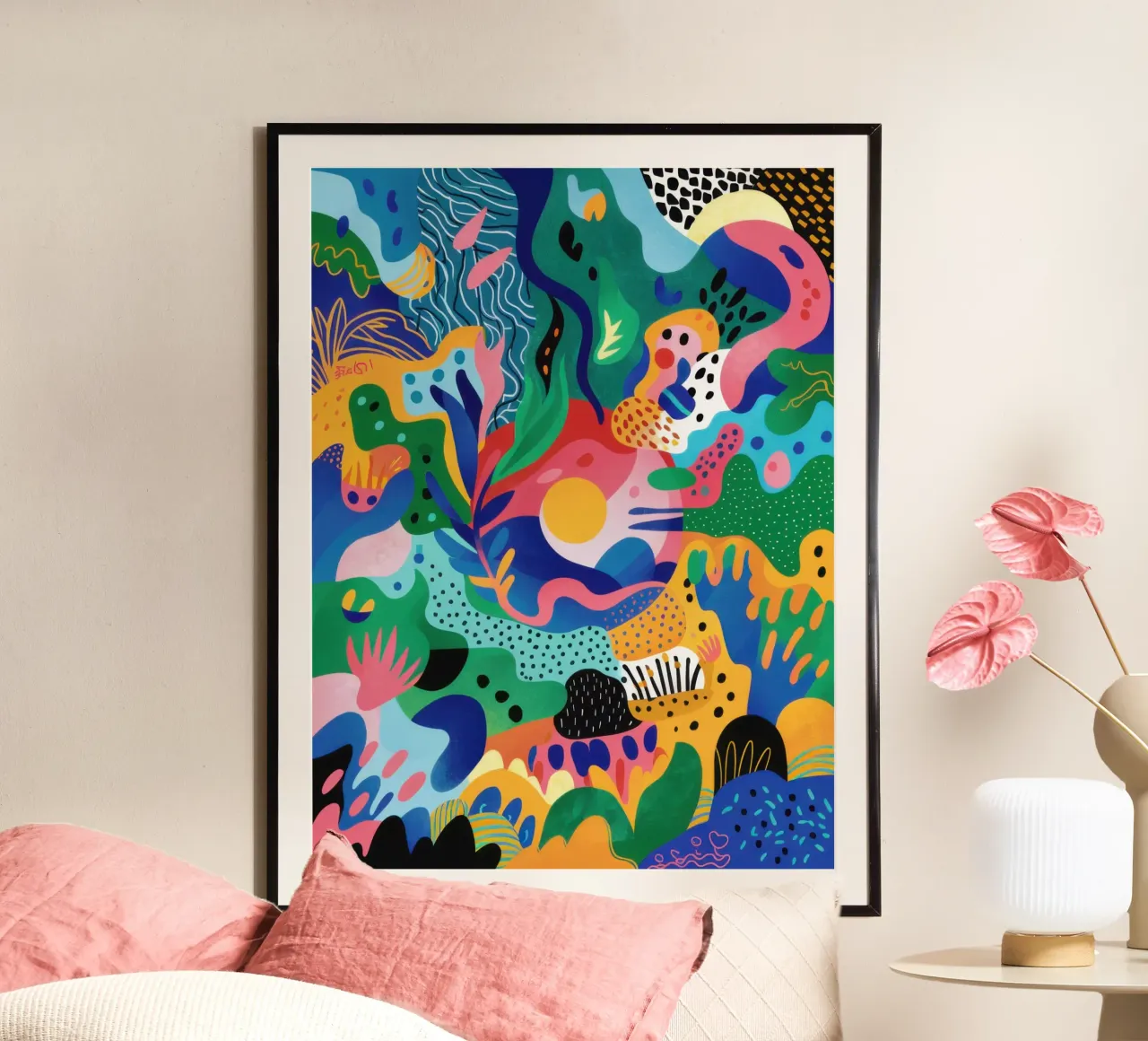 Carnevale delle forme poster con telaio in legno da Sure Paint