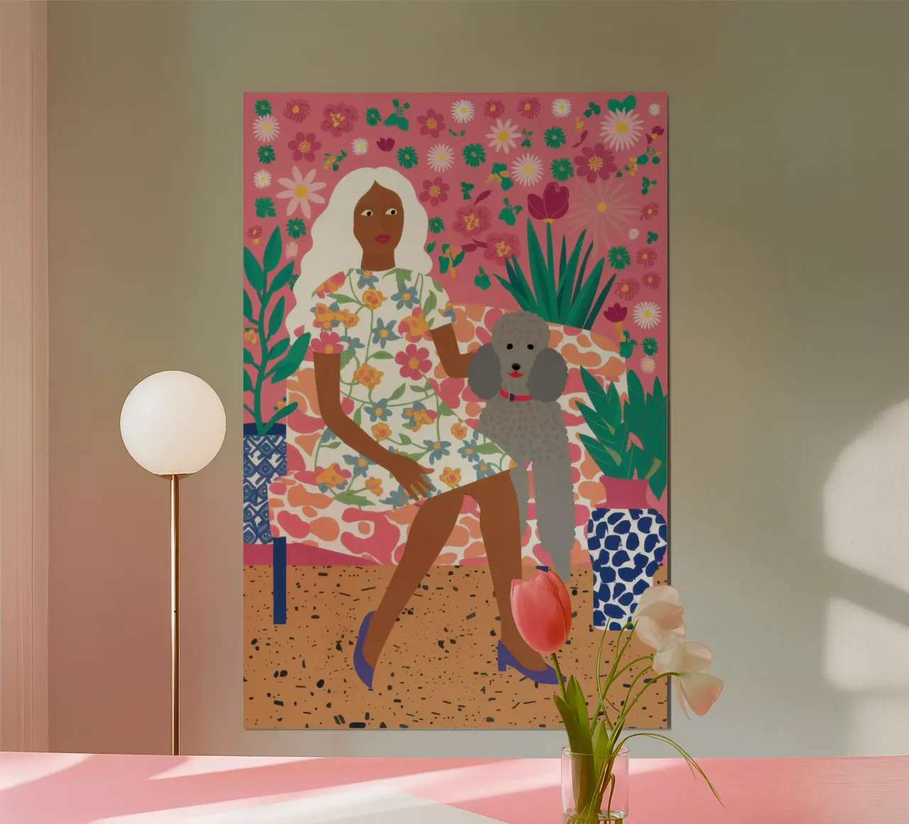 Fantastica festa felina poster con telaio in plastica da Orchid Patina