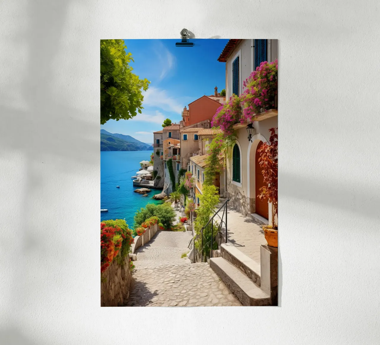 Amalfi poster con telaio in legno da Artsy Bessy