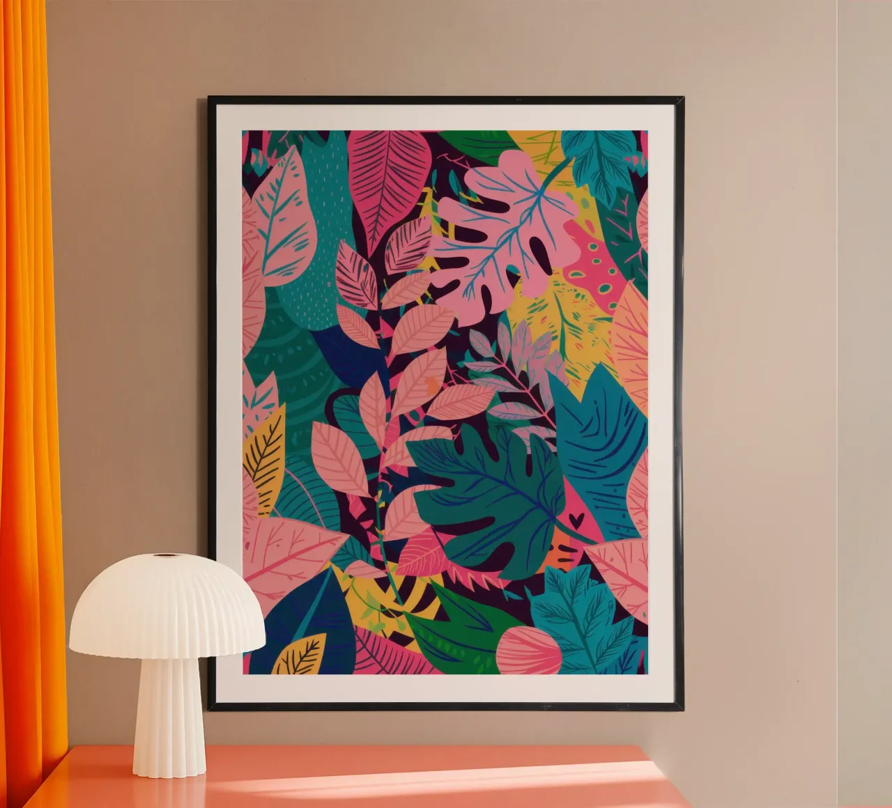 Haze tropicale sofisticata poster con telaio in alluminio da Moon Revolver