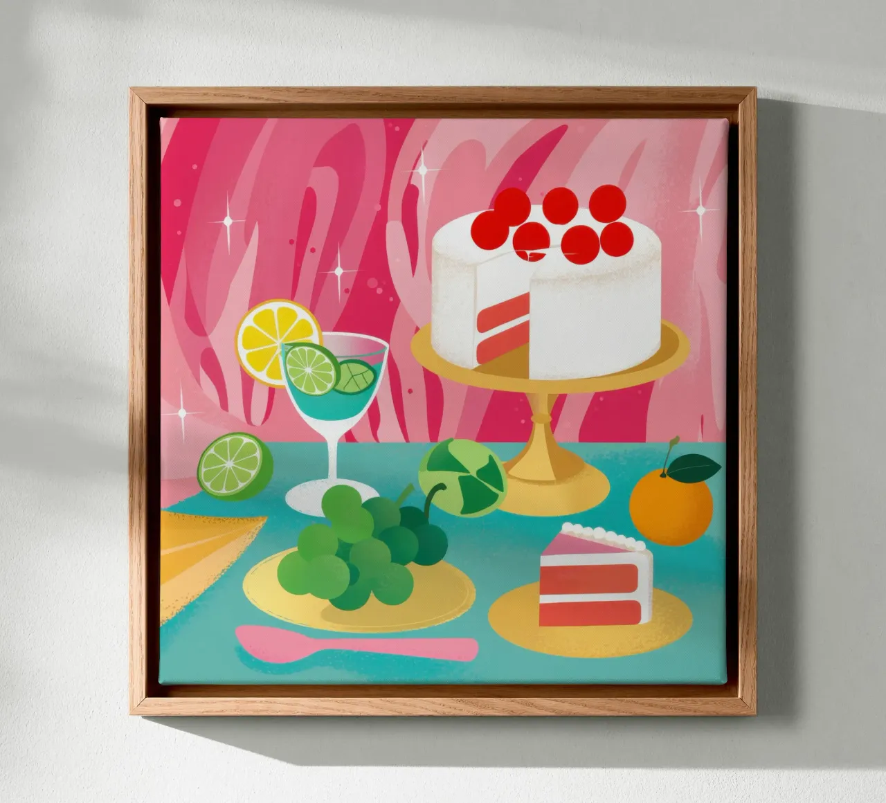 Viering van zoete limoen canvas met Baklijst van Sure Paint