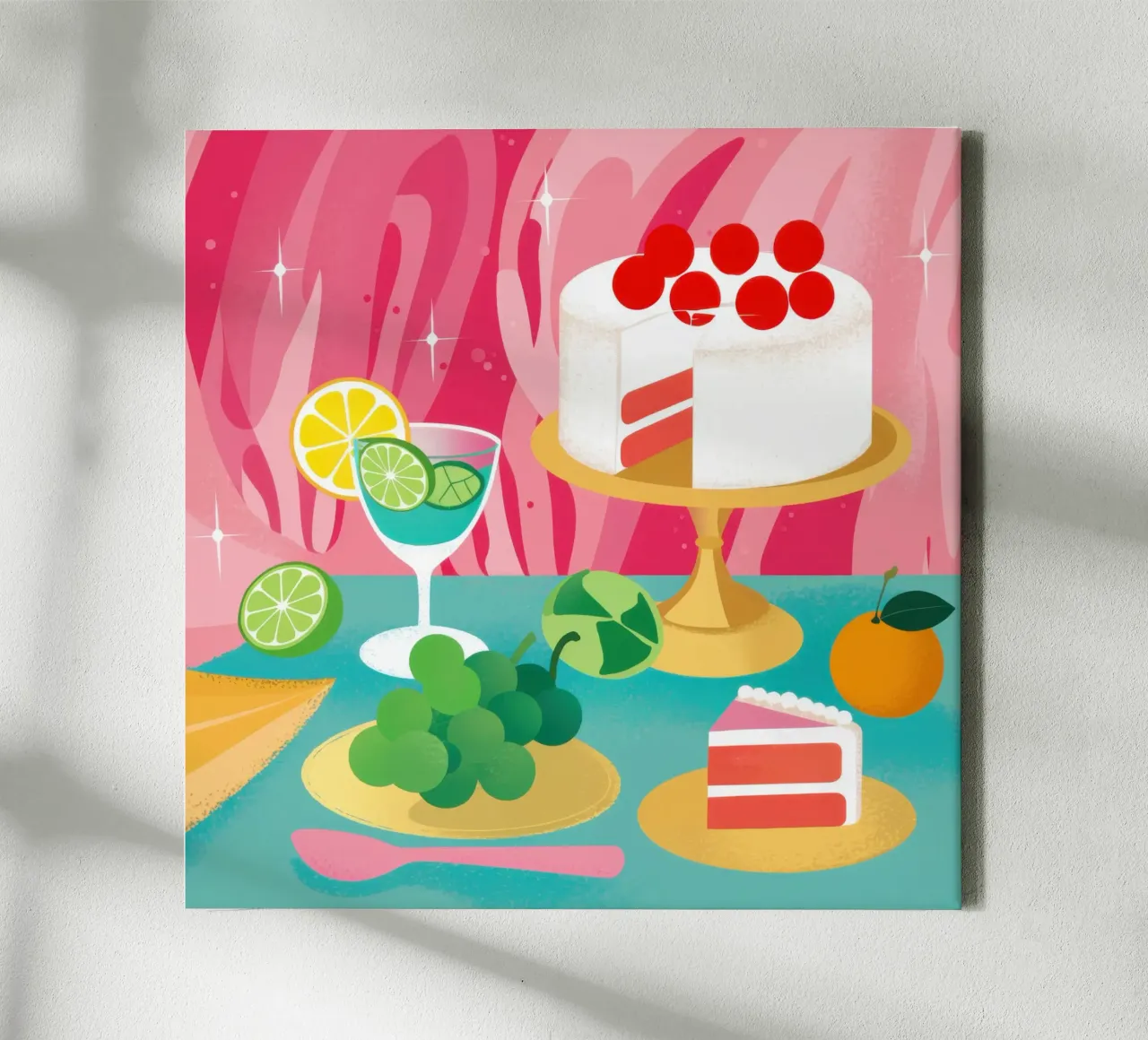 Viering van zoete limoen canvas met Baklijst van Sure Paint