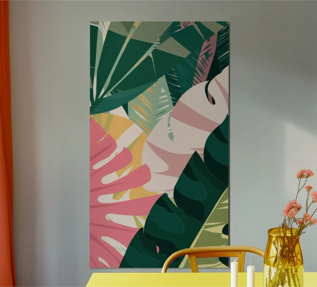 Spaccatura tropicale diagonale poster con telaio in plastica da Orchid Patina