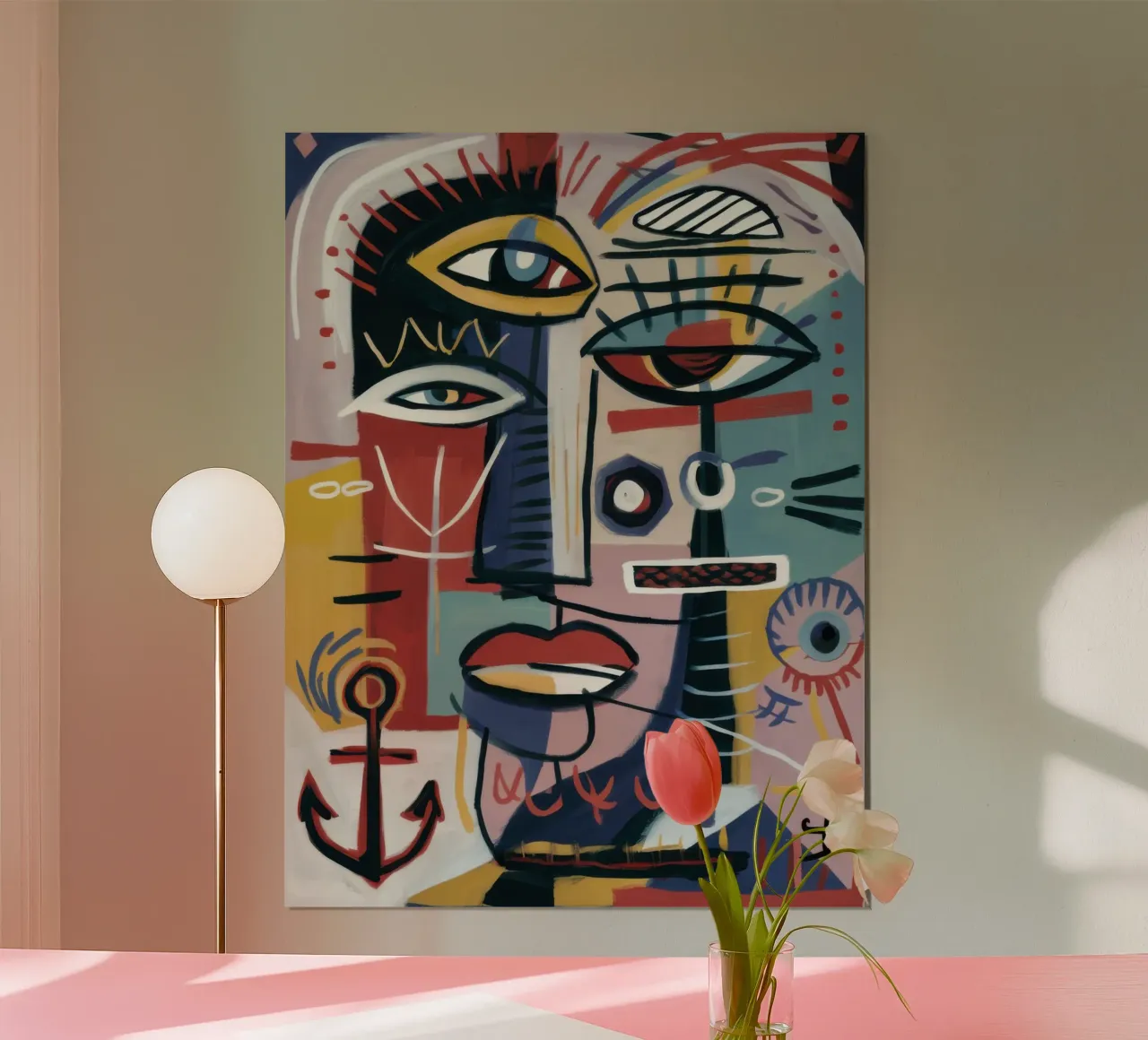 Visione primordiale decostruita poster con telaio in alluminio da Enter Bloom