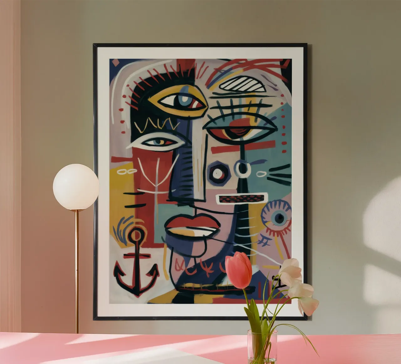 Visione primordiale decostruita poster con telaio in alluminio da Enter Bloom