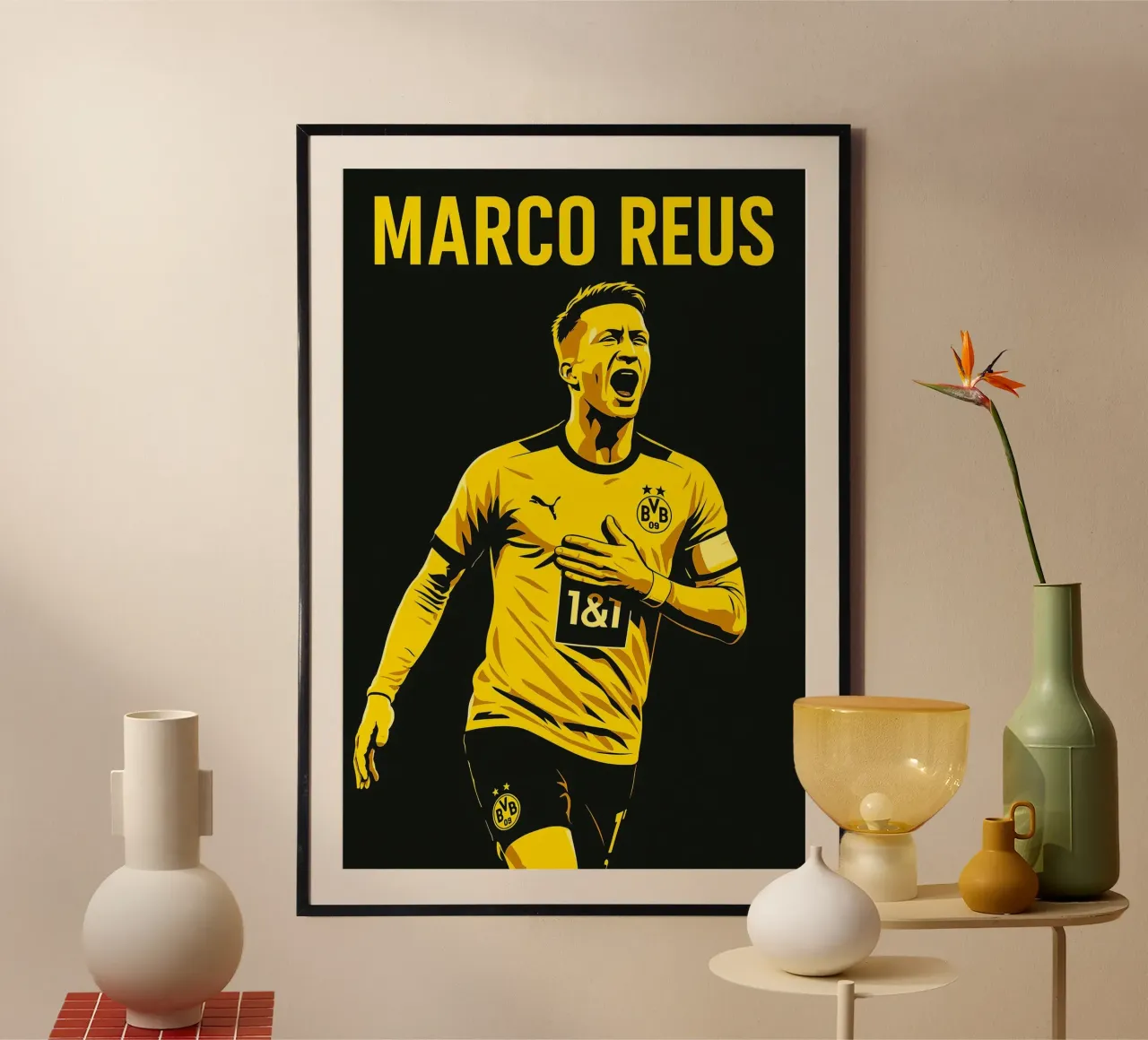 Marco Reus poster con telaio in alluminio da Cyberpunk Canvas