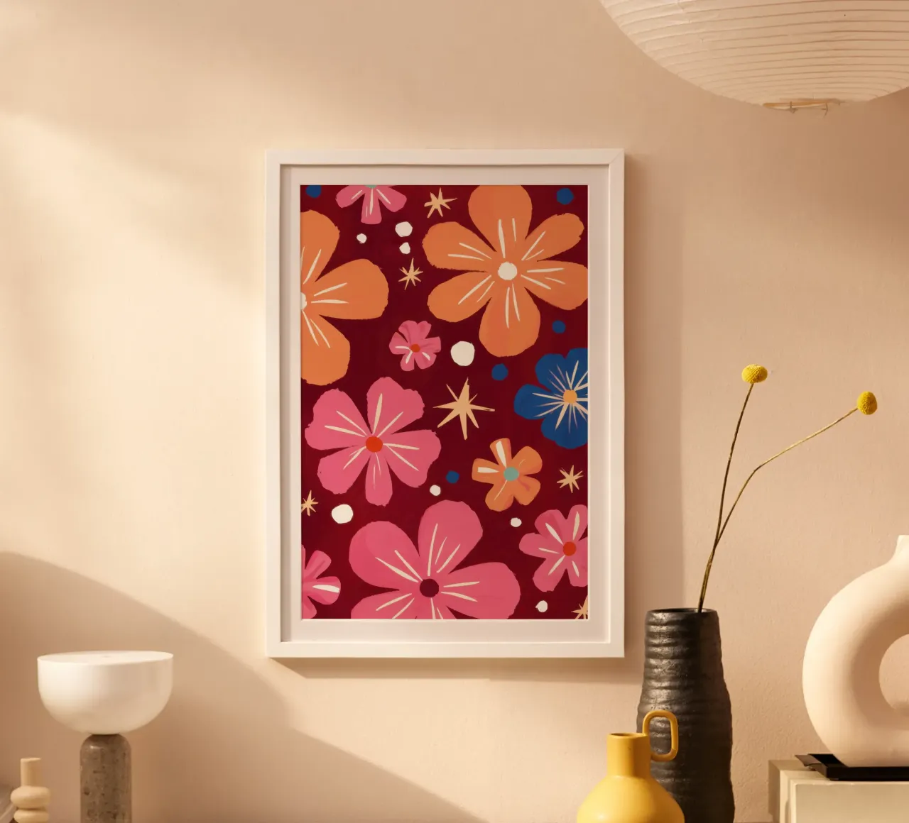 Semplice floreale retrò poster con telaio in plastica da Enter Bloom