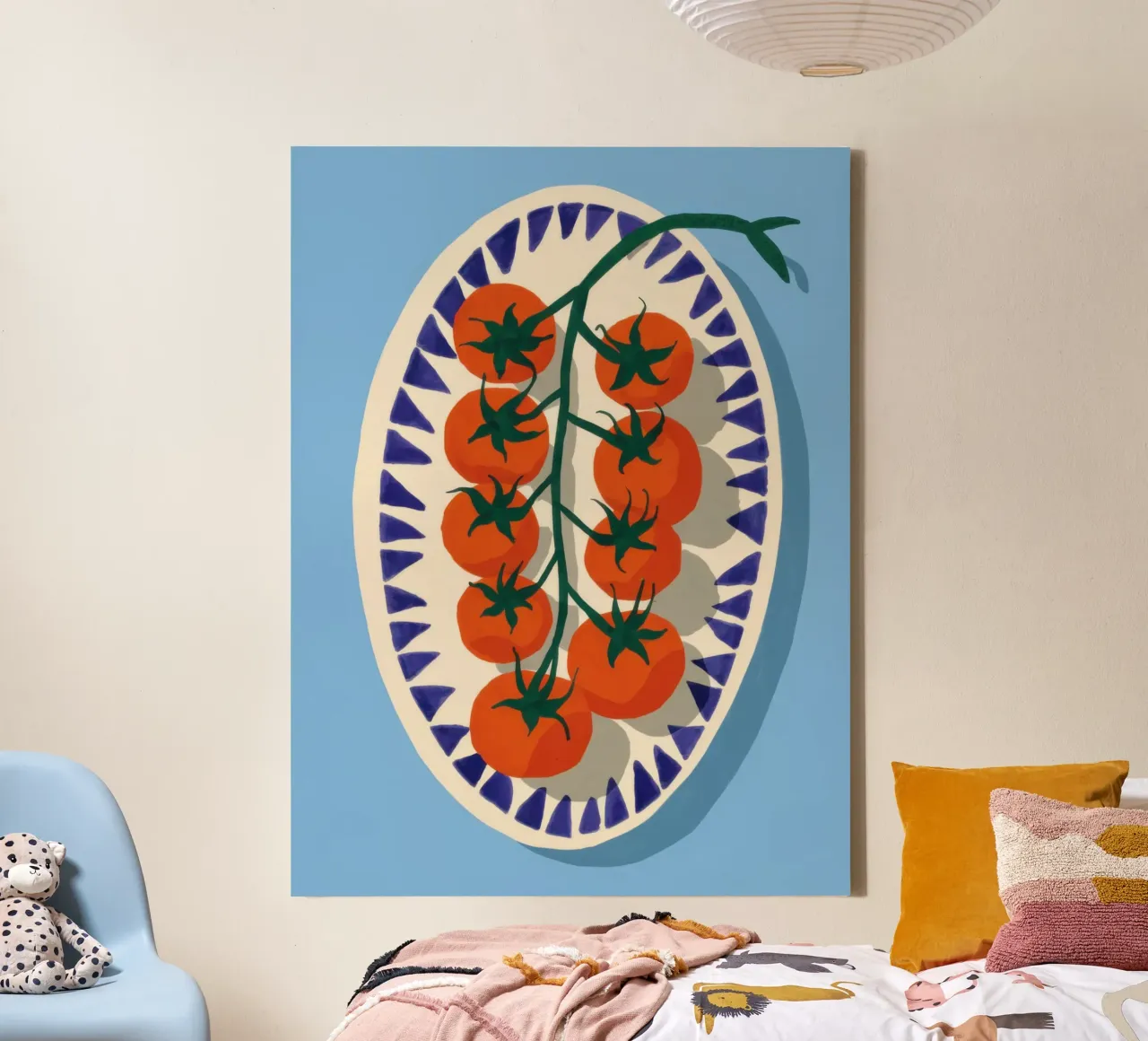 Vite Pomodoro Immobile tela con Cornice a cassetta da Enter Bloom